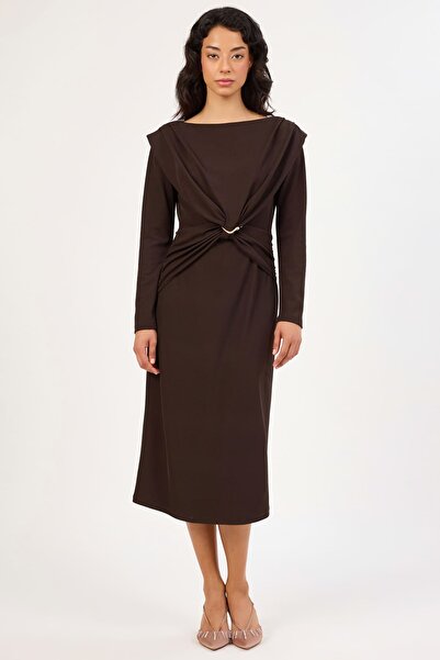 FEVER Metal tokalı likralı örme elbise