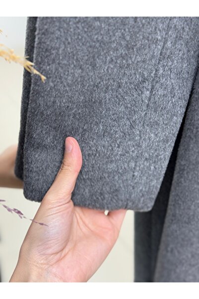 BENAHOLL Dora Buttoned Coat with Hidden Pocket Detail-Un328 Anthracite