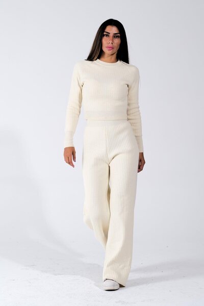 Welike Women's knit set Anisia cream