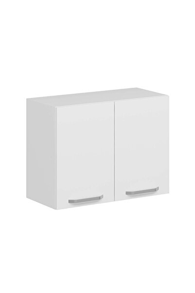 Alvinka Mutfak Modül Duz Üst 2Dk1R 80-H60Cm Dolap Beyaz Beyaz Mdf