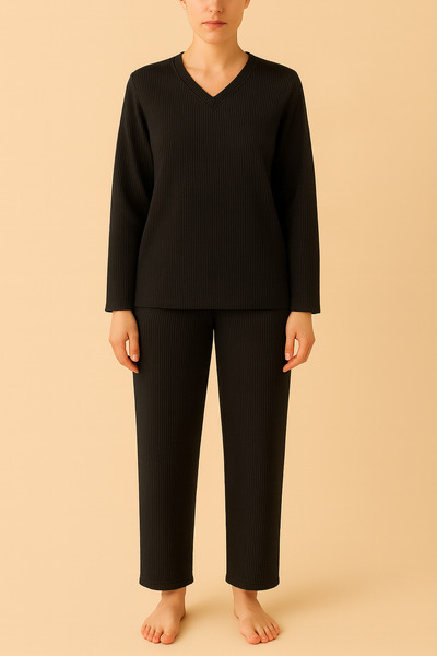 Sweetline Women's Waffle Fabric Tracksuit Set – Comfortable for Home and Casual Wear