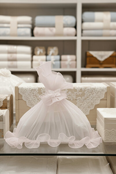 BYC Home & Design Piliseli Tül Bohça – Gümüş Brodeli, Gelin ve Damat Çeyizlik Süs Bohçası