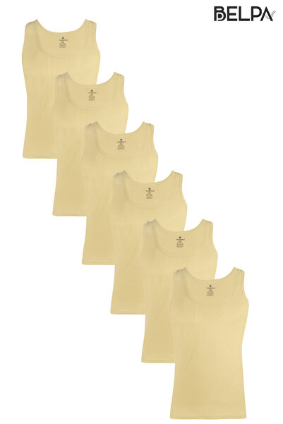belpa Ceylanoğlu Combed Cotton Single Jersey Men's Undershirt 6-Pack 100% Cotton
