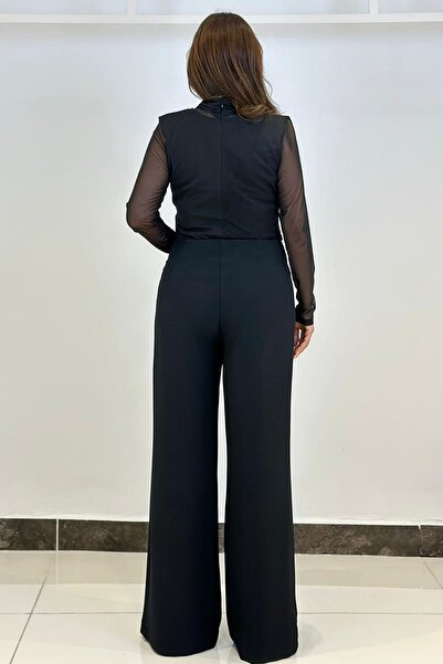 FEVER Fermuar detaylı pileli geniş paça pantolon