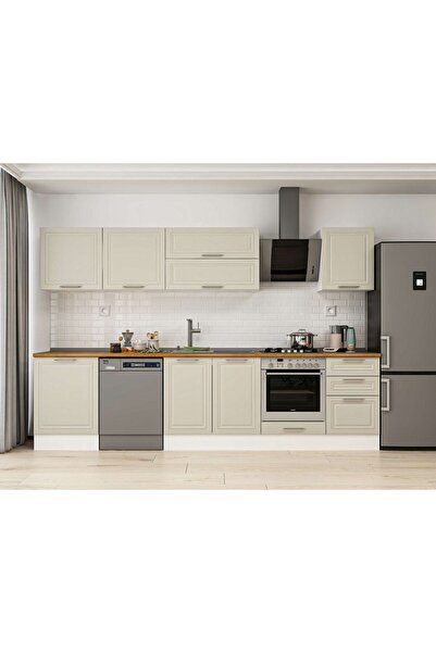 Alvinka 320X210 Cm Klasik Mebran Mutfak Dolabı Beyaz M-E90S60S50-2 Mebran | K...