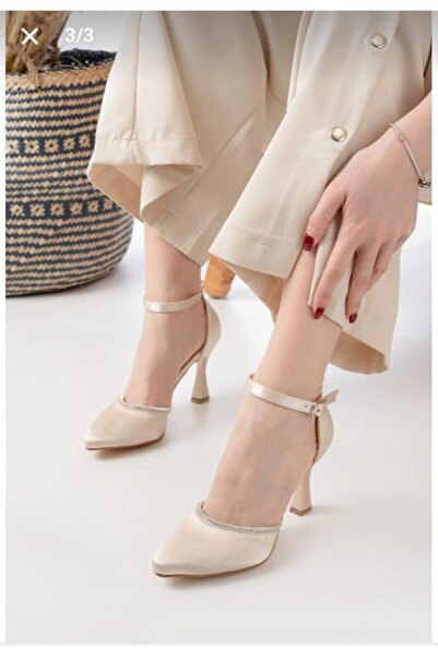 Henne Satin Stone Shoes with Heels