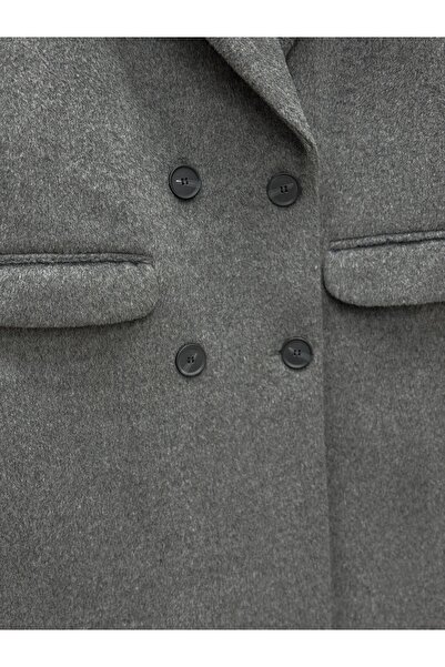 BENAHOLL Dora Buttoned Coat with Hidden Pocket Detail-Un328 Anthracite