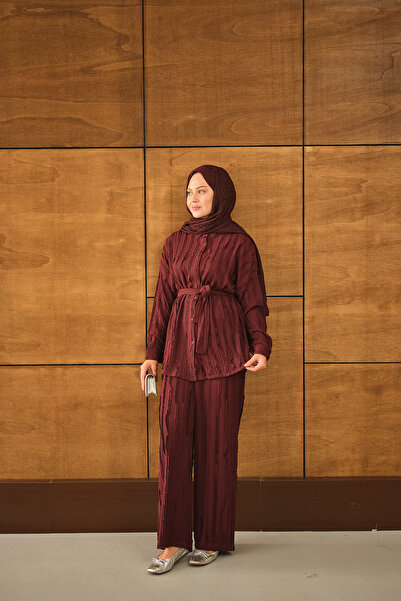 LOCCO Women's Drawstring Double Suit Burgundy