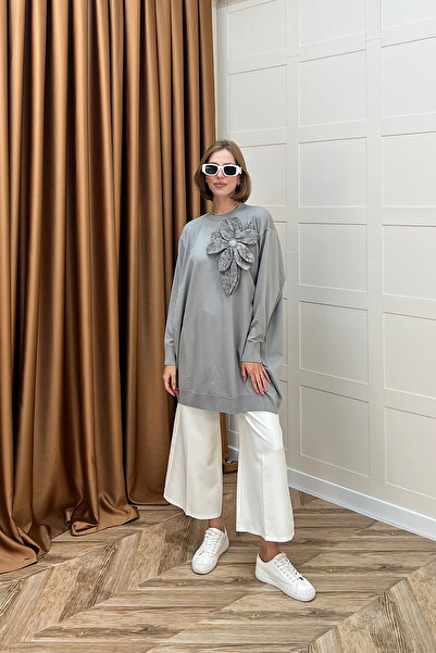 Stilife Μερσεριζέ Πλεκτό Τούνικ Γκρι