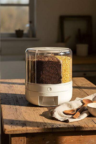 ZURİ DESİGN Zuri 6 Compartment Smart Grain and Legume Dispenser - Dry Food and Legume Storage Container 6 Lt