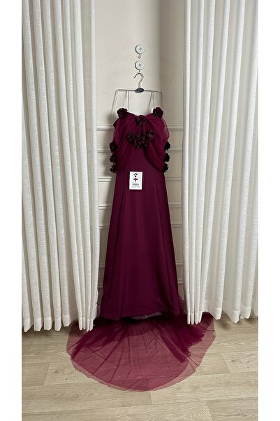 Onila فستان احمر ورود انيق فاخر