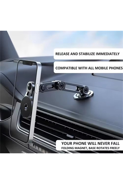 Wulf Essentials 360° Rotating Magnetic Car Phone Holder Stand - Universal Alloy Folding