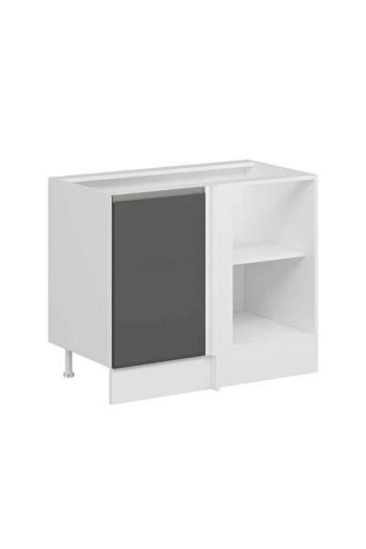 Alvinka Mutfak Modül Hg_J Alt 1K1R 105Cm Köşe Dolap Beyaz Antrasit Suntalam
