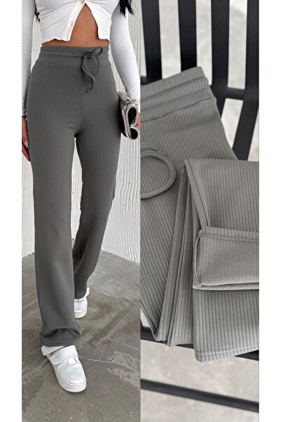 aselon Trend Women's Loose-Legged Ribbed Fleece-Lined/Thermal Everyday Sweatp...