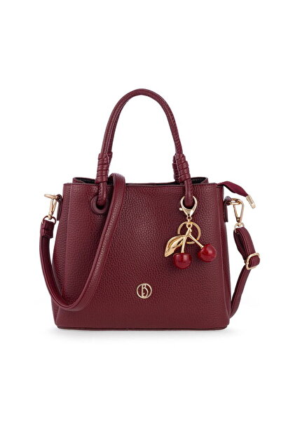 Bilik Deri Logo Detailed Burgundy Women's Handbag Ri̇v 145-R