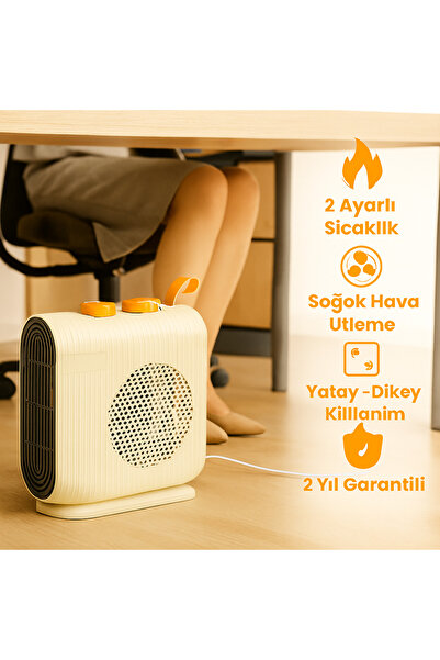 ViATOM Lina 2000W Elektrikli Isıtıcı – Fanlı, Termostatlı, Termik Kesicili, S...