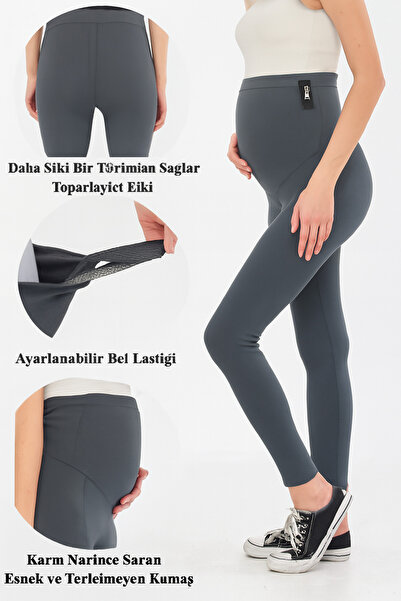 Lesa Wear Adjustable High Waist Flexible Shaping / Sculpting and Firming Maternity Leggings Anthracite