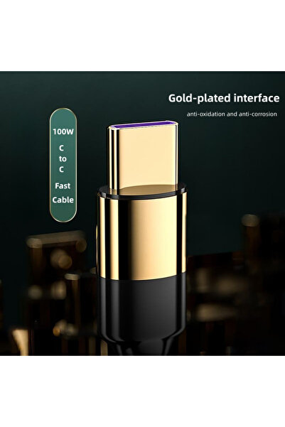 Voltres USB-C to USB-C 100W data and charging cable, Smart Chip, 480Mbps, 2m, braided, Black