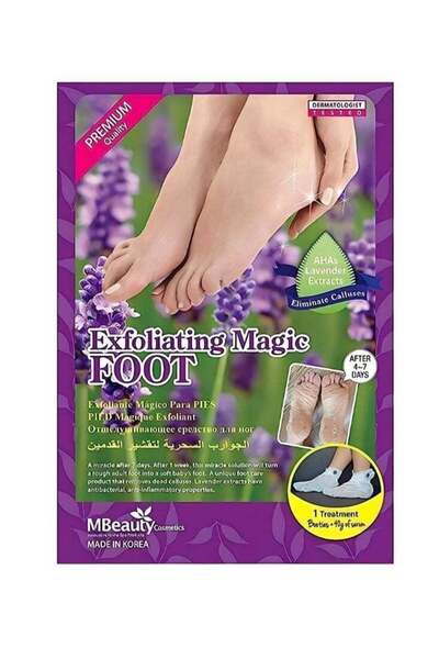 MBeauty قناع تقشير القدمين السحري - جوارب تقشير لإزالة الجلد الميت باللافندر