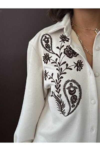 Pelin Jeans ΚΑΜΠΑΝΙΑΤΙΚΟ ΠΟΥΚΑΜΙΣΟ ΜΕ ΚΕΝΤΗΜΕΝΟ ΣΧΕΔΙΟ