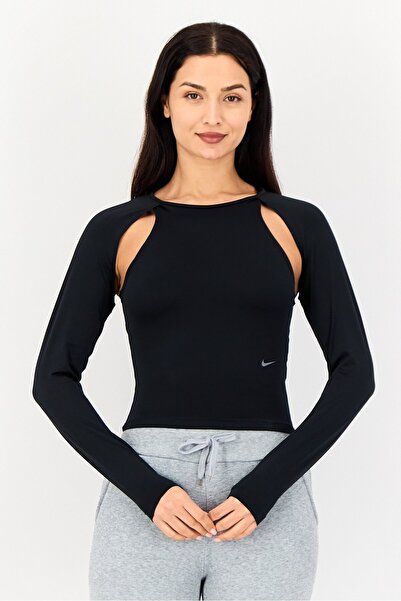 Nike Women Dri Fit Long Sleeve Training Top, Black