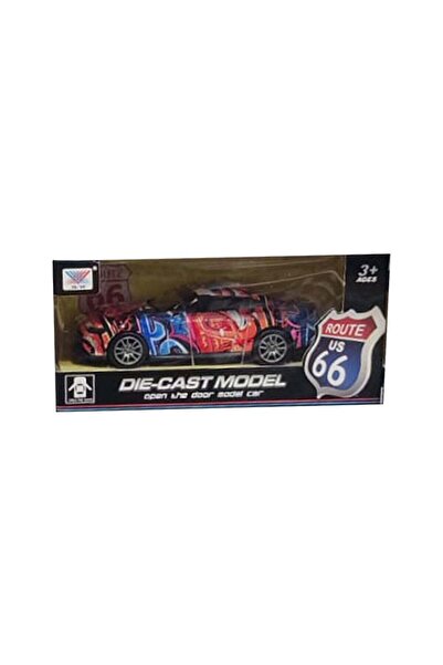 Generic Route 66 Graffiti Design Die-Cast Model Car Toy