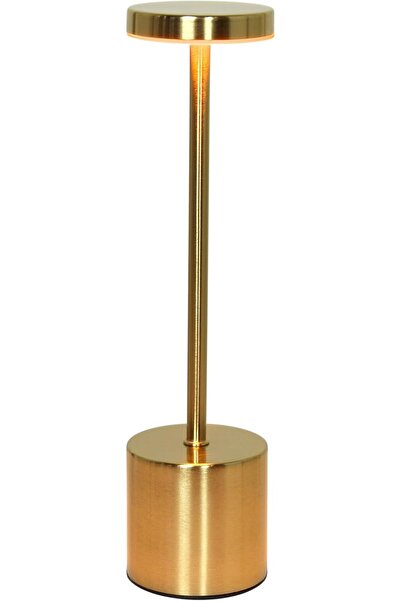 Generic Cordless Table Lamp Rechargeable, Touch Desk 3 Color Dimming Bedside Lamps, Gold