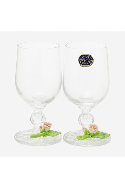 esdekor 12cm 2-Piece Bohemia Crystal Transparent Goblet Cup with Coffee Side Capodimont