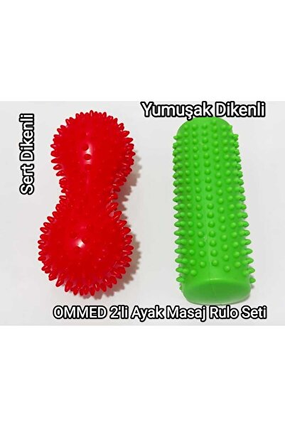 OMMED 2'li Set Dikenli Ayak Sırt Masaj Rulo