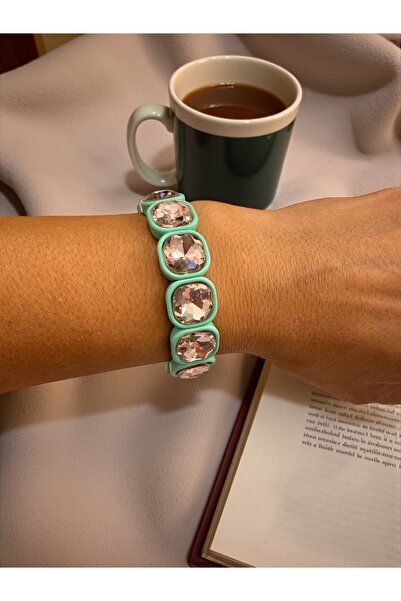 Bo Takı ve Aksesuar سوار مطاطي من حجر الكريستال السيراميك