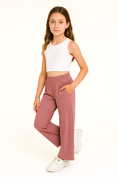 Nickel 290-10-25 Girl's Blue Wide-Leg Comfortable Fit Pants – Soft Texture 8/...