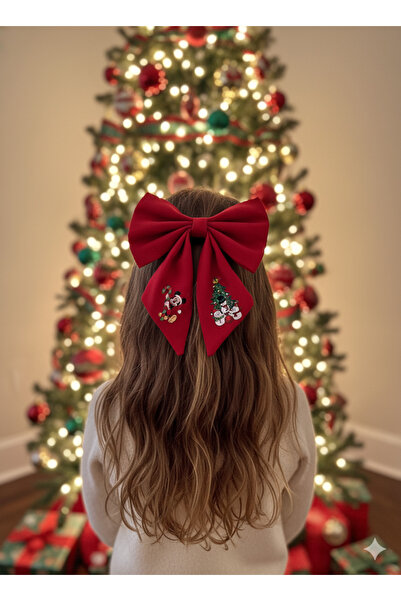 HEREN Yılbaşı Konseptli Kırmızı Fiyonk Toka – Merry Christmas Modeli