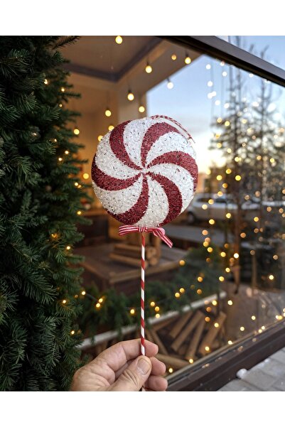 PARTİ SEPETİ Decoratiuni cu acadele tematice de Craciun, rosu, 38x15 cm