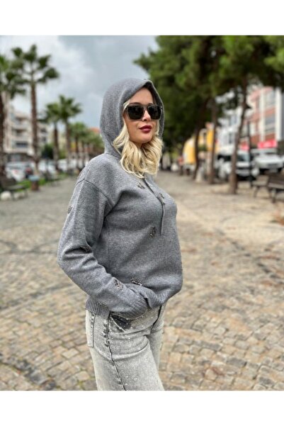 Unique TRICO CU GLUGĂ CU BRODATURI DE PIATRĂ