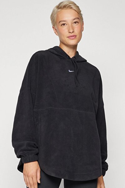 Nike Hanorac Training One Terma Fit Pullover Fleece supradimensionat pentru femei supradimensionat cu glugă Hanorac din lână