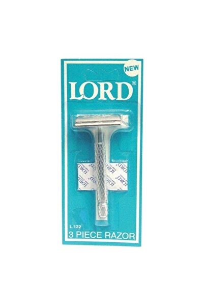 Lord ماكينة حلاقة مكونة من 3 قطع - ماكينة حلاقة معدنية كلاسيكية آمنة مع شفرات