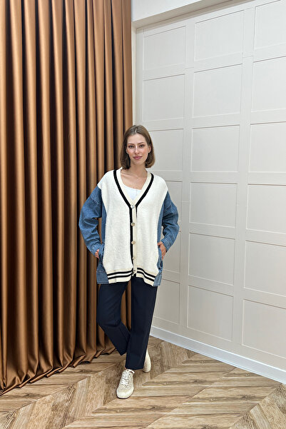 Stilife Котеча борода Коледж Кот Куртка Екрю