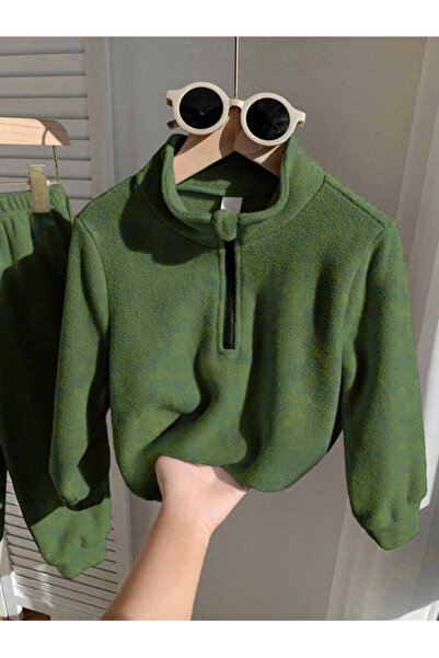 MOONBULL Children's Mock Neck Half Zipper Fleece Set