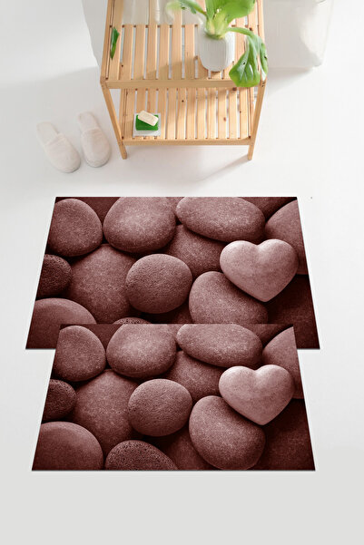 EVİMSEN Set de toaletă pentru baie, lavabil și anti-alunecare, cu model de pi...