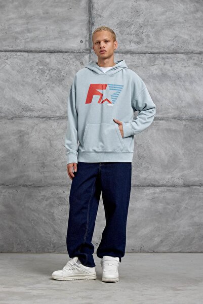 NOMARC Γκρι F1 PRINTED με κουκούλα oversized ΦΟΥΤΕΡ