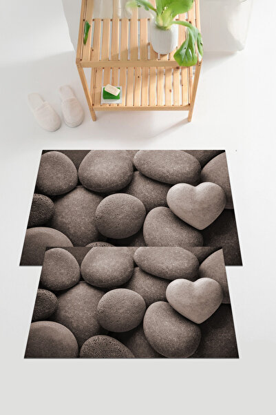 EVİMSEN Set de toaletă pentru baie, lavabil și anti-alunecare, cu model de pi...