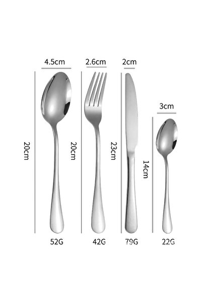 UNİBOX Stainless Steel Cutlery Set 24 Pieces, , Gift Box, Silver