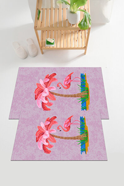 EVİMSEN Set de covoraș de baie digital cu imprimeu lavabil și anti-alunecare ...