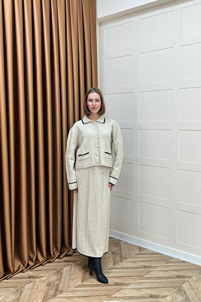 Stilife Σετ πλεκτών ενδυμάτων Roma με φούστα Stone