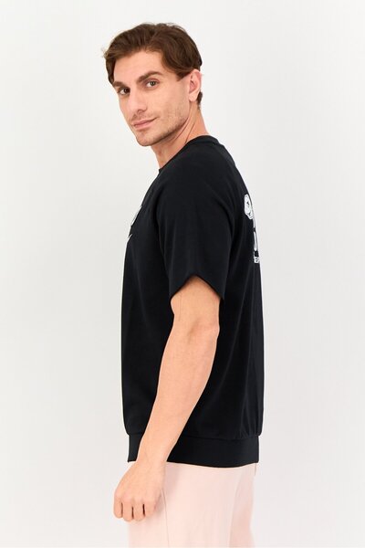 Nike Men Dri Fit Short Sleeve Training Sweatshirts, Black