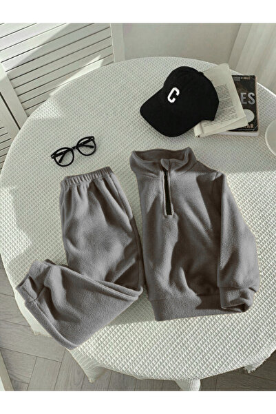 MOONBULL Children's Mock Neck Half Zipper Fleece Set