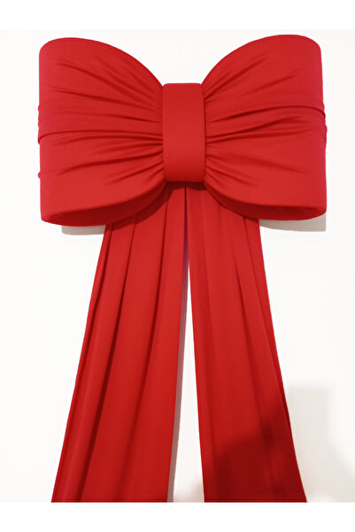 Insolito Custom Fundă Crăciun din lurex, roșie 40x20 cm cu panglici 1.7 m