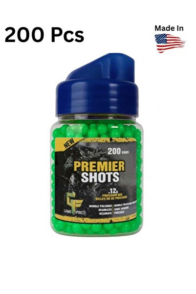 Premier Shots Airsoft BBs Bullets – 200 Count, 0.12g Green Pellets for Precision & Smooth Gameplay