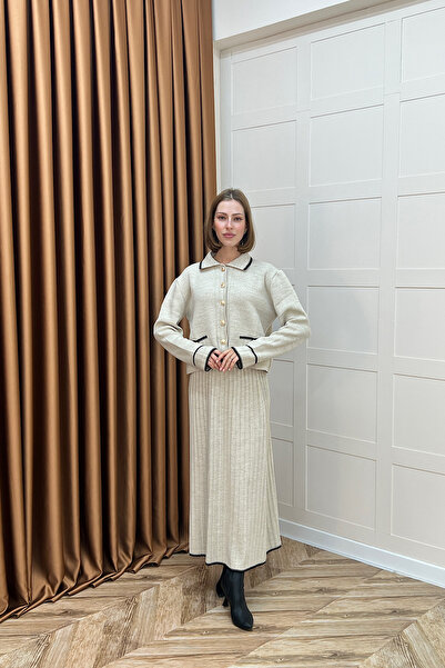 Stilife Σετ πλεκτών ενδυμάτων Roma με φούστα Stone