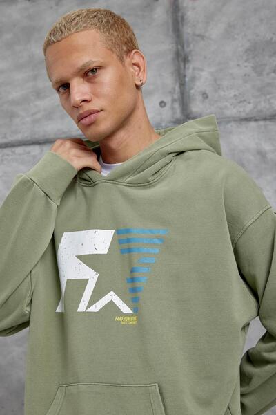 NOMARC Πράσινο F1 PRINTED με κουκούλα oversized ΦΟΥΤΕΡ